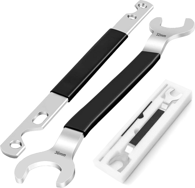 Richcat Fan Clutch Wrench Set,32mm & 36mm Clutch Fan Tool Wrench,Water Pump Pulley Holder Removal Tool for BMW, Ford, GM, Dodge,Chevrolet,Jeep Fan Clutch Removal Kit,Water Pump Holder Stainless Steel - Image 1
